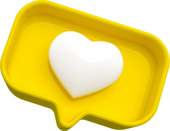 Like 3D Icon yellow social